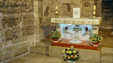The grave of the annunciation in the church of Nazareth