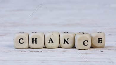 Wooden Blocks with Chance and Change Sign