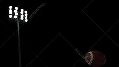 Stadium Lights With Football In Foreground
