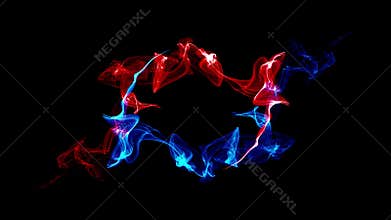 Alpha channel is included. Confrontation of energies yin-yang. Seamless Looping.