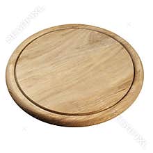 Round wooden breadboard isolated