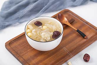 Nourishing red date, white fungus and lotus seed soup