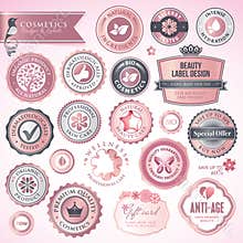 Cosmetics labels and badges