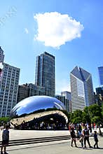 Famous landmark, the Chicago Bean