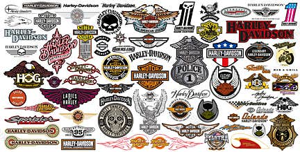 Harley Davidson vector logo collection