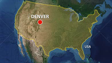 Geolocation of the city of Denver on the map