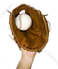 Baseball caught in glove