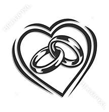 Wedding ring in heart