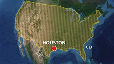 Geolocation of the city of Houston on the map