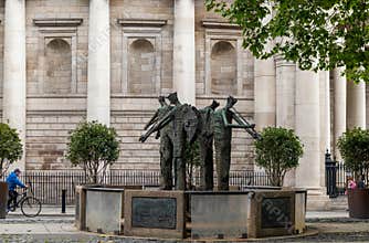 The Four Angels Fountain on College Green, part of memorial of Thomas Davis, Irish writer