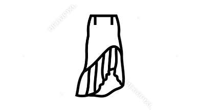 asymmetrical skirt line icon animation