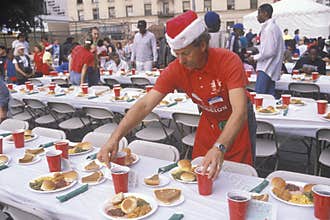 Volunteer at Christmas dinner for the homeless