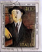 Painting by Amedeo Modigliani with the portrait of Paul Guillaume