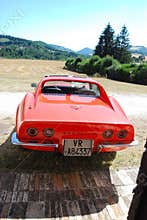 Classic red Chevrolet Corvette Mako Shark car in Pesaro, Italy