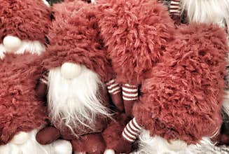 Red Christmas elves waiting