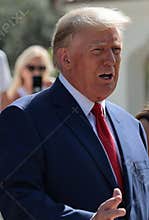 Vertical shot of the Former President of the United States Donald Trump