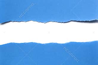 Torn Blue Paper with White Strip