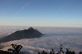View Of Mount Merapi, Central Java Infonesia