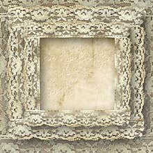 Vintage frame card with border lace