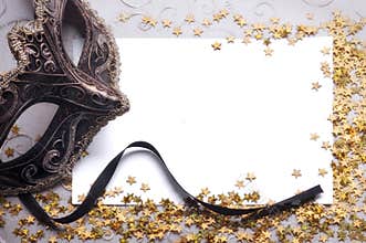 Party still life with blank paper for your text