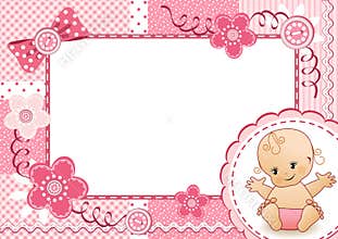 Pink baby frame.