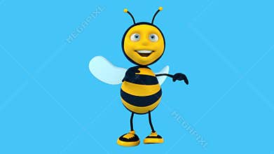 Fun 3D cartoon bee dancing
