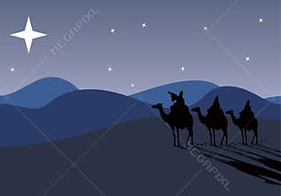 Three wise-men traveling to Be