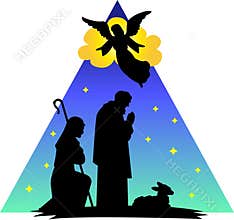 Angel Shepherds Silhouette/eps