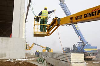Workers on construction site