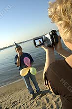 Party shooting on camcorder