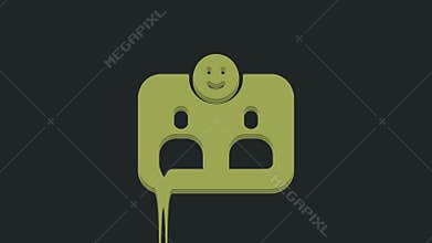 Green Friends forever icon isolated on black background. Everlasting friendship concept. 4K Video motion graphic