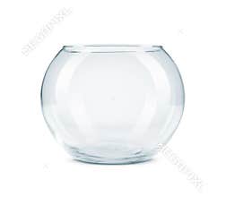Empty fish bowl isolated on white