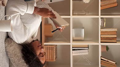 Vertical creative writing woman author home