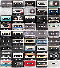 Collection of retro audio tapes