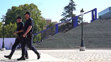 Granada, Andalusia, Spain. October 5th, 2023. Spanish National Police, guarding the security of the European Summit in