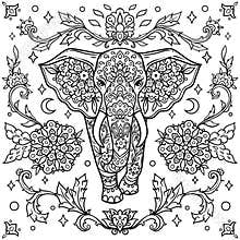 Elephant mandala. Animal Vector illustration.
