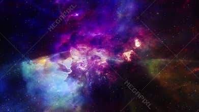 Deep Magenta Abstract Nebula Galaxy Space Travel Starfield Looping Background