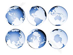 Planet Globe Earth map isolated
