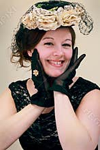 Young Flirty Old Fashioned Lady