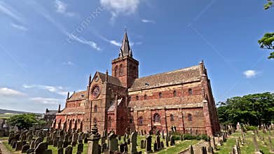 St Magnus Cathedral in Kirkwall on the Scottish Island of Orkney