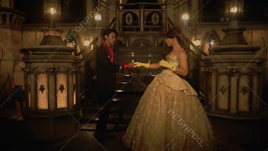 Romantic Exchange in a Grand Castle