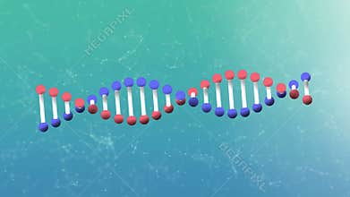 Animation of dna structure with connecting dots in background, loop video