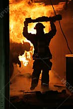 Firefighters Inside House