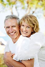Happy mature couple outdoors