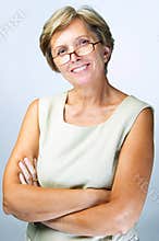 Confident mid adult woman