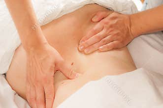 Myotherapy and trigger points on athlete's back