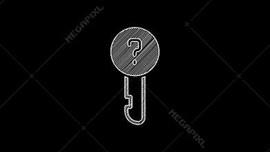 White line Undefined key icon isolated on black background. 4K Video motion graphic animation