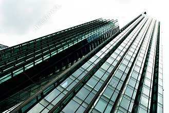 Skyscraper. Modern glass building in abstract