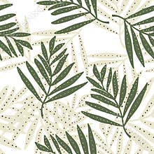 Creative tropical palm leaves seamless pattern. Jungle leaf wallpaper. Botanical floral background. Exotic plant backdrop