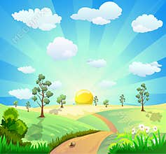 Cartoon landscape background